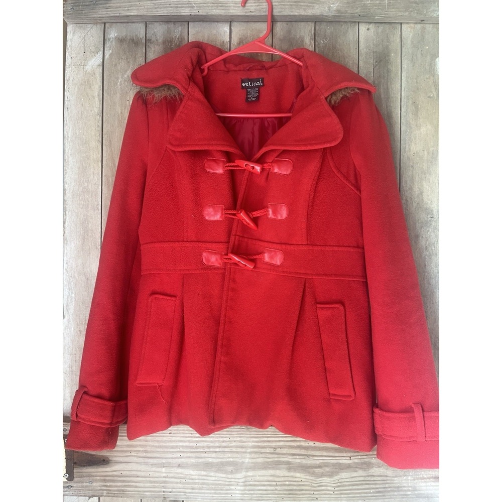 Wet Seal Duffle Coat vintage large wool blend toggle closure